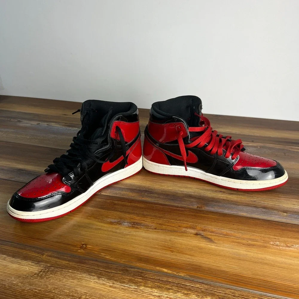 Air Jordan 1 High OG Patent Bred Men's Size 9.5 555088-063 Used No Box